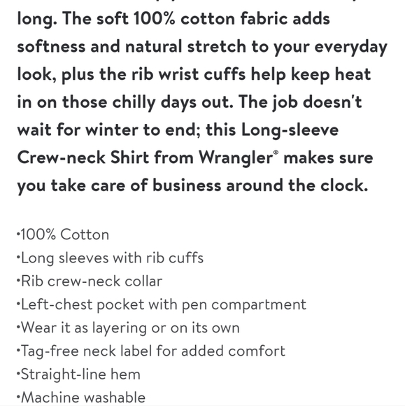 NWT Men's Wrangler Workwear Long Sleeve Pocket Henley Shirt - Picture 6 of 7